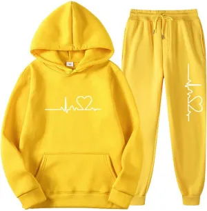 Lastesso 2 Piece Workout Sets for Women Flex-to-go Jogging Suits Heart Print Tracksuit Lightweight Sweatsuits Soft Colthes