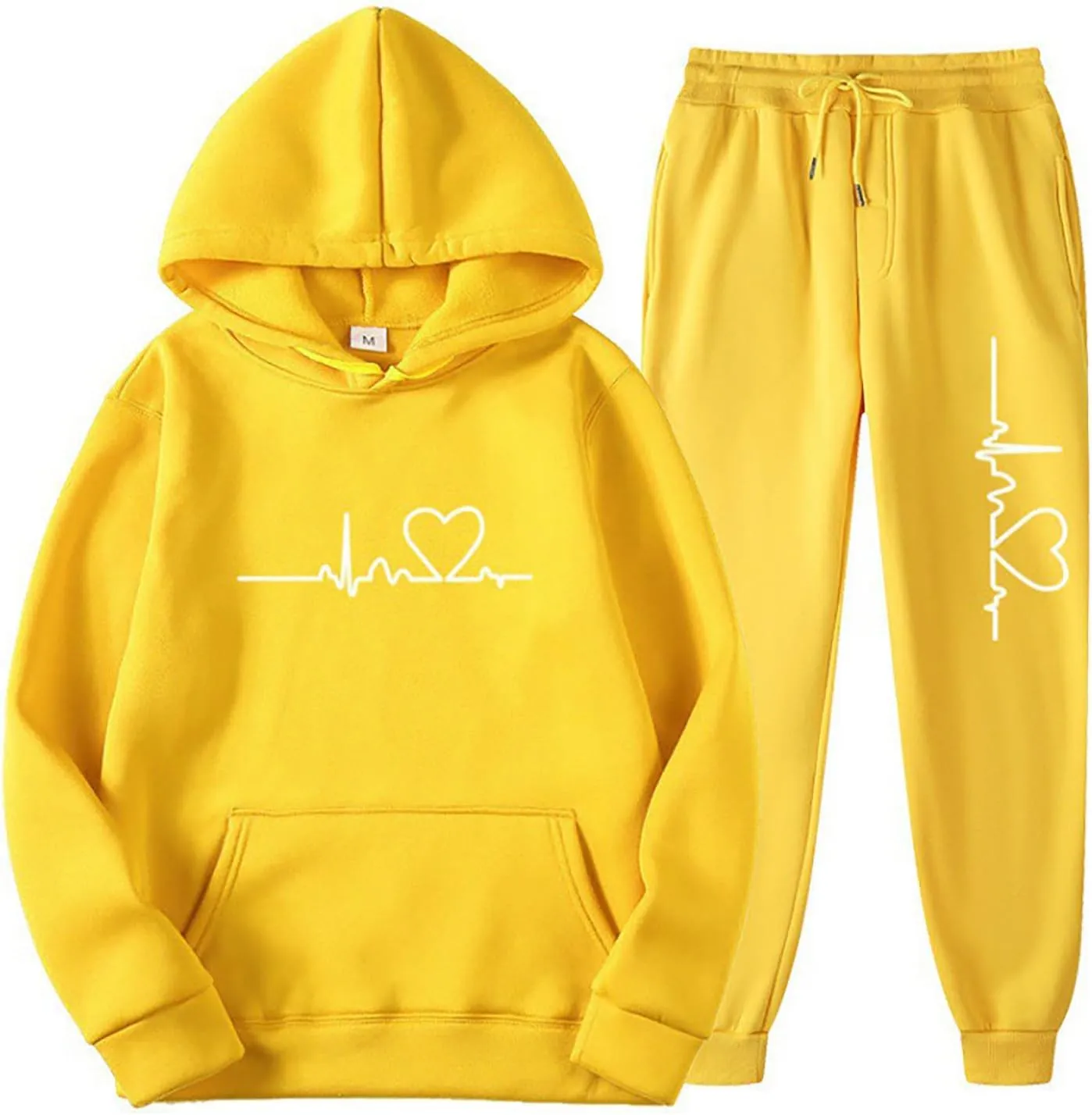 Lastesso 2 Piece Workout Sets for Women Flex-to-go Jogging Suits Heart Print Tracksuit Lightweight Sweatsuits Soft Colthes