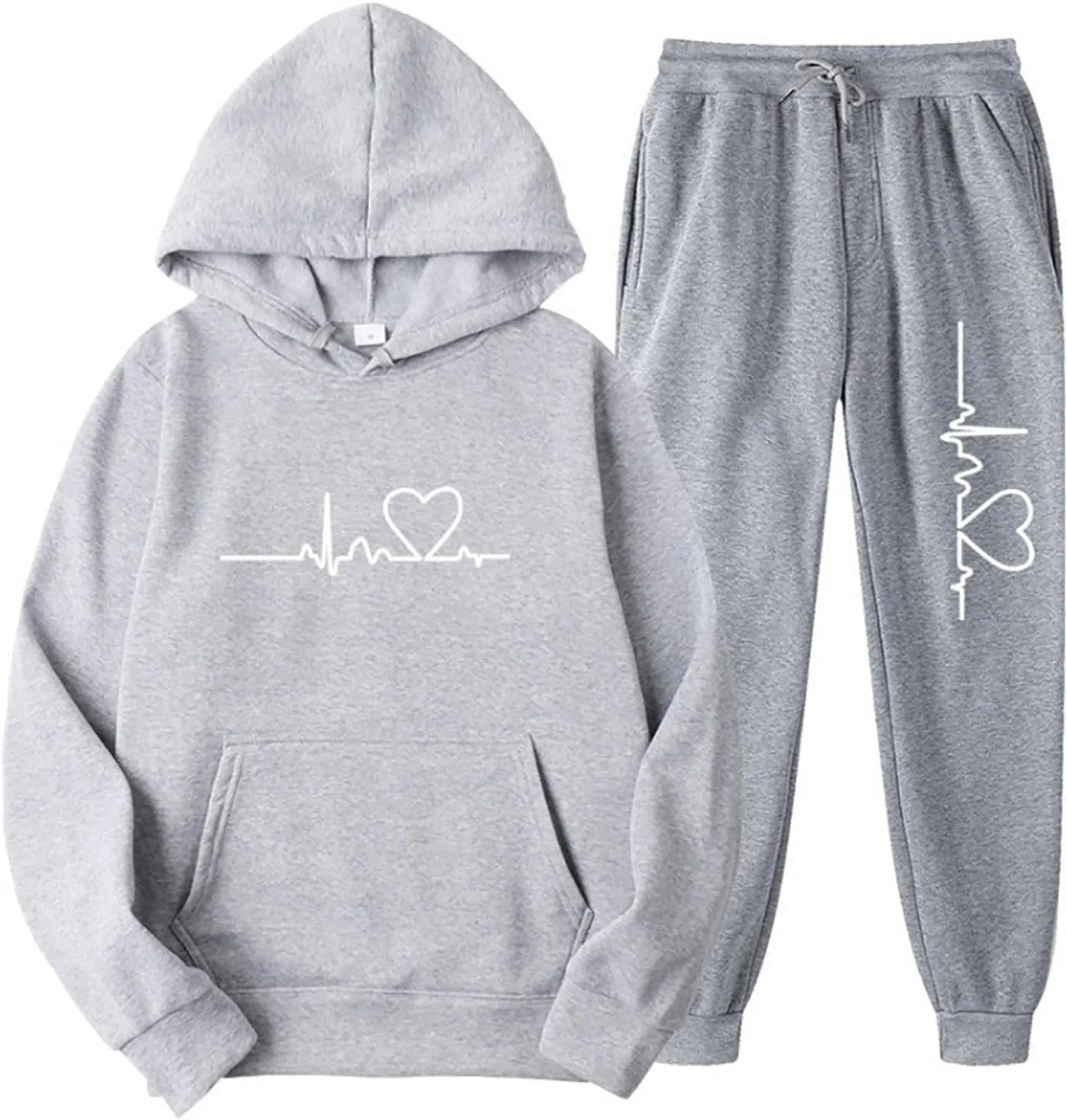 Lastesso 2 Piece Workout Sets for Women Flex-to-go Jogging Suits Heart Print Tracksuit Lightweight Sweatsuits Soft Colthes
