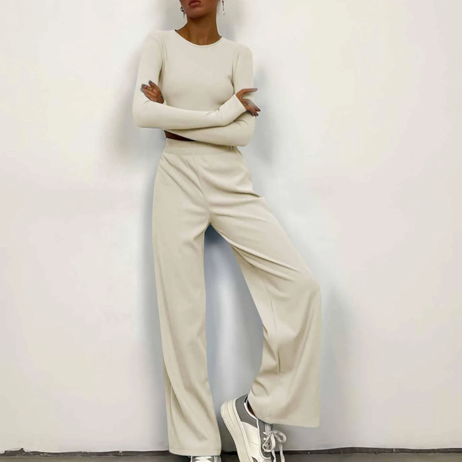 Lastesso Matching Lounge Set Two Piece Sets for Women Soft Yoga Sweat Suits Comfy Going Out Homewear Loungewear Pajamas
