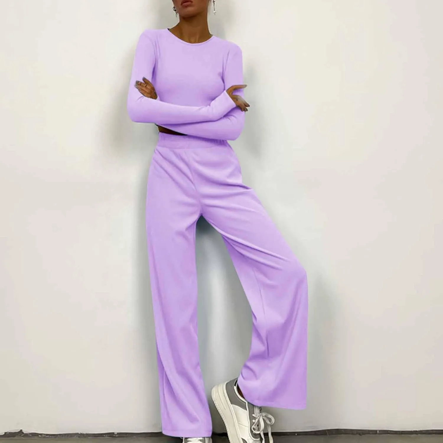 Lastesso Matching Lounge Set Two Piece Sets for Women Soft Yoga Sweat Suits Comfy Going Out Homewear Loungewear Pajamas