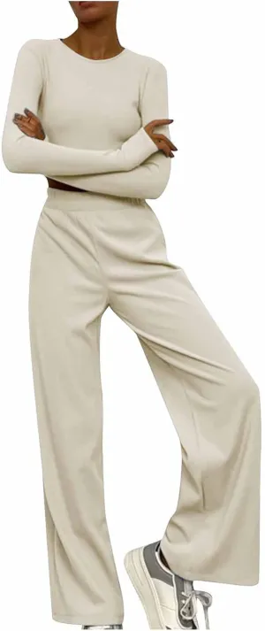 Lastesso Matching Lounge Set Two Piece Sets for Women Soft Yoga Sweat Suits Comfy Going Out Homewear Loungewear Pajamas