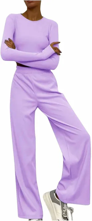 Lastesso Matching Lounge Set Two Piece Sets for Women Soft Yoga Sweat Suits Comfy Going Out Homewear Loungewear Pajamas