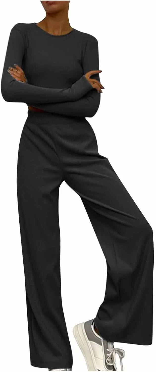 Lastesso Matching Lounge Set Two Piece Sets for Women Soft Yoga Sweat Suits Comfy Going Out Homewear Loungewear Pajamas
