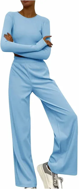 Lastesso Matching Lounge Set Two Piece Sets for Women Soft Yoga Sweat Suits Comfy Going Out Homewear Loungewear Pajamas