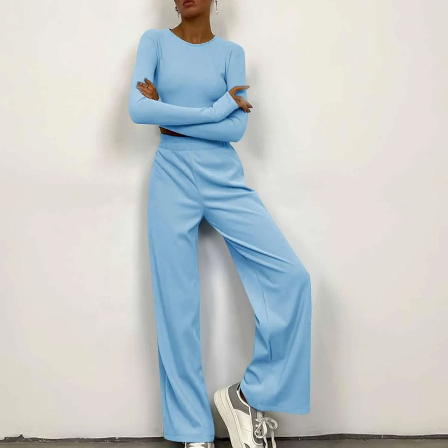 Lastesso Matching Lounge Set Two Piece Sets for Women Soft Yoga Sweat Suits Comfy Going Out Homewear Loungewear Pajamas