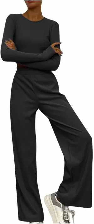 Lastesso Matching Lounge Set Two Piece Sets for Women Soft Yoga Sweat Suits Comfy Going Out Homewear Loungewear Pajamas