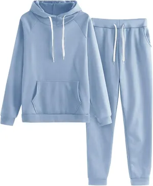 Lastesso Sweatsuit Set for Women Soft Solid Jackets Workout Sets Elastic Waistband Sweatpants Athletic Sports Jogger Sets