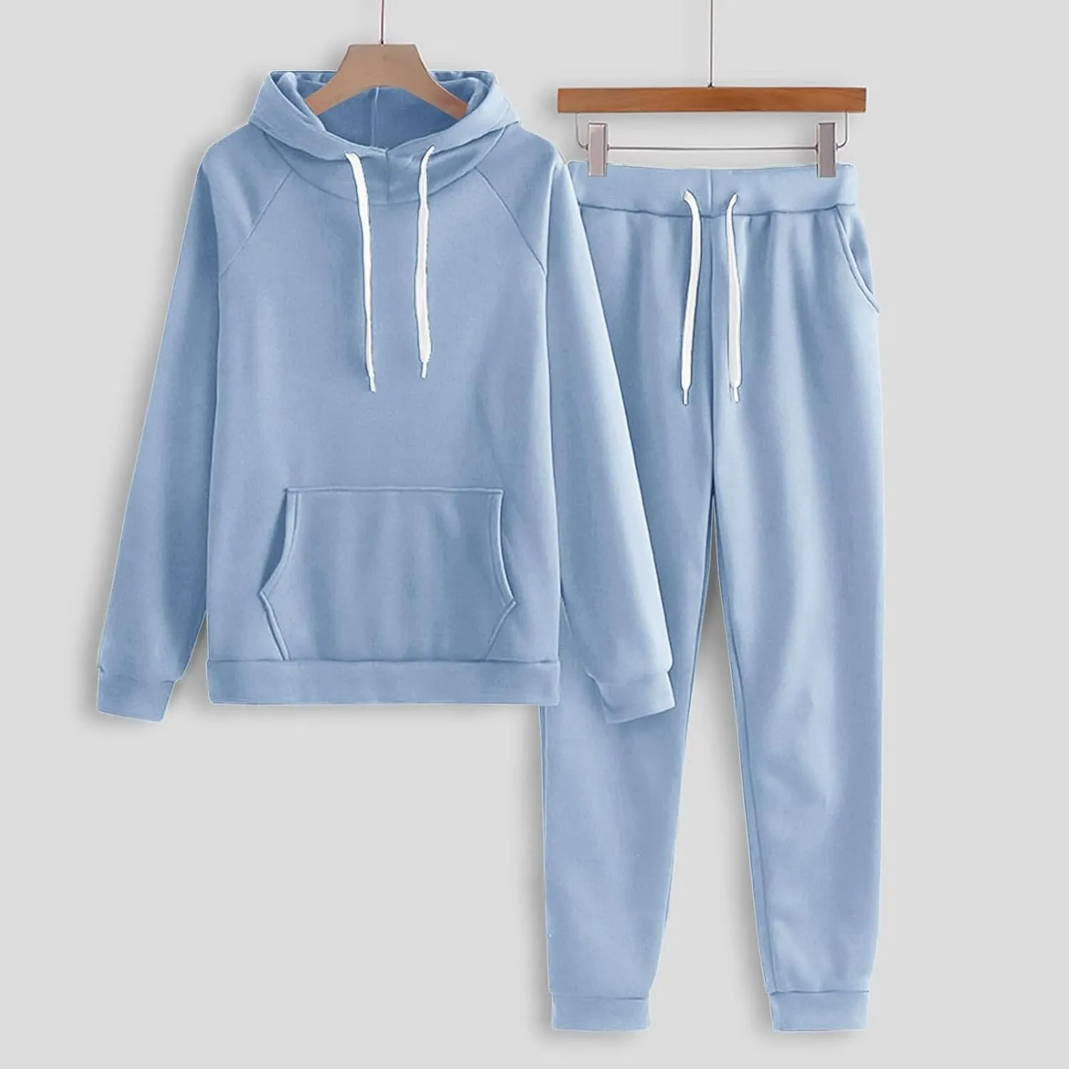 Lastesso Sweatsuit Set for Women Soft Solid Jackets Workout Sets Elastic Waistband Sweatpants Athletic Sports Jogger Sets