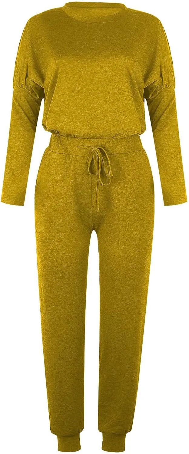 Lastesso Womens 2 Piece Sweatsuits Set Lightweight Loungewear Crewneck Loose Pullover Cozy Active Jogger Pants Soft Tracksuit