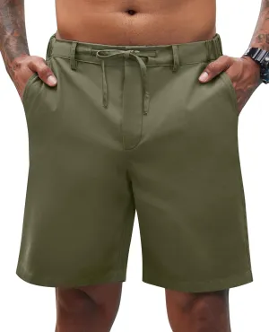 Linen Shorts for Men - Casual Beach Shorts with Pockets and Drawstring