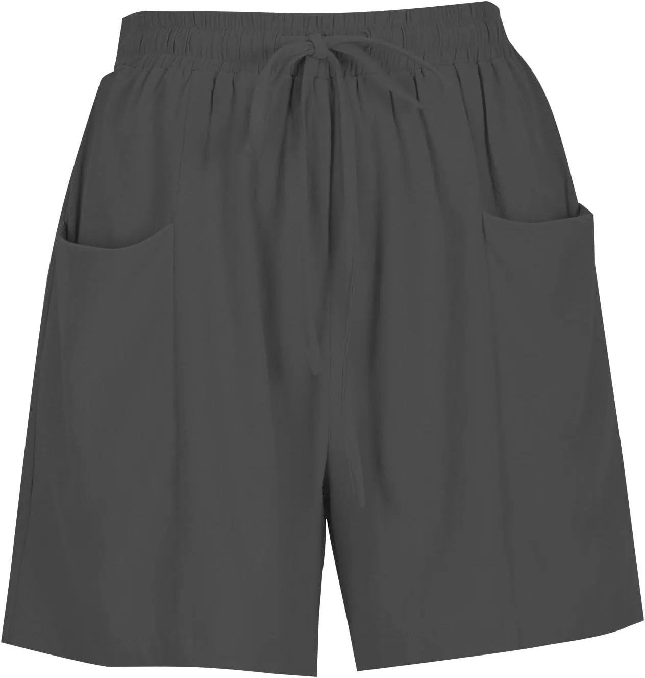 Linen Shorts for Women Casaul Drawstring High Waisted Pull On Shorts with Pockets Comfy Summer Beach Outfits
