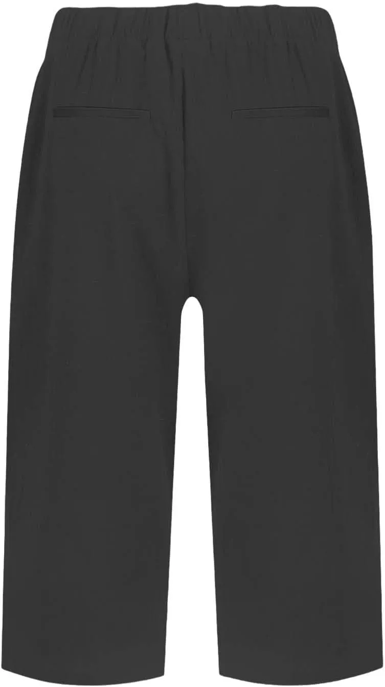 Linen Shorts for Women High - Waisted Wide - Leg Linen Knee Length Bermuda Shorts with Pockets for Women