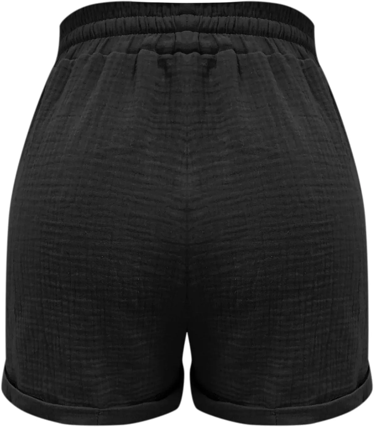 Linen Shorts for Women Plus Size Summer Trendy 2024 High Waisted Casual Shorts Loose Drawstring Beach Shorts Pockets