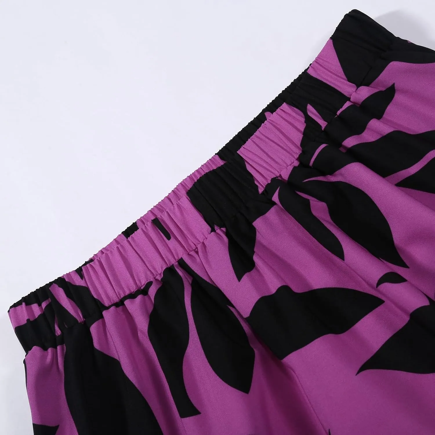 Long Flowy Floral Skirts for Women High Elastic Waist Summer Pleated A Line Maxi Smocked Boho Beach Skirts