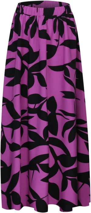 Long Flowy Floral Skirts for Women High Elastic Waist Summer Pleated A Line Maxi Smocked Boho Beach Skirts