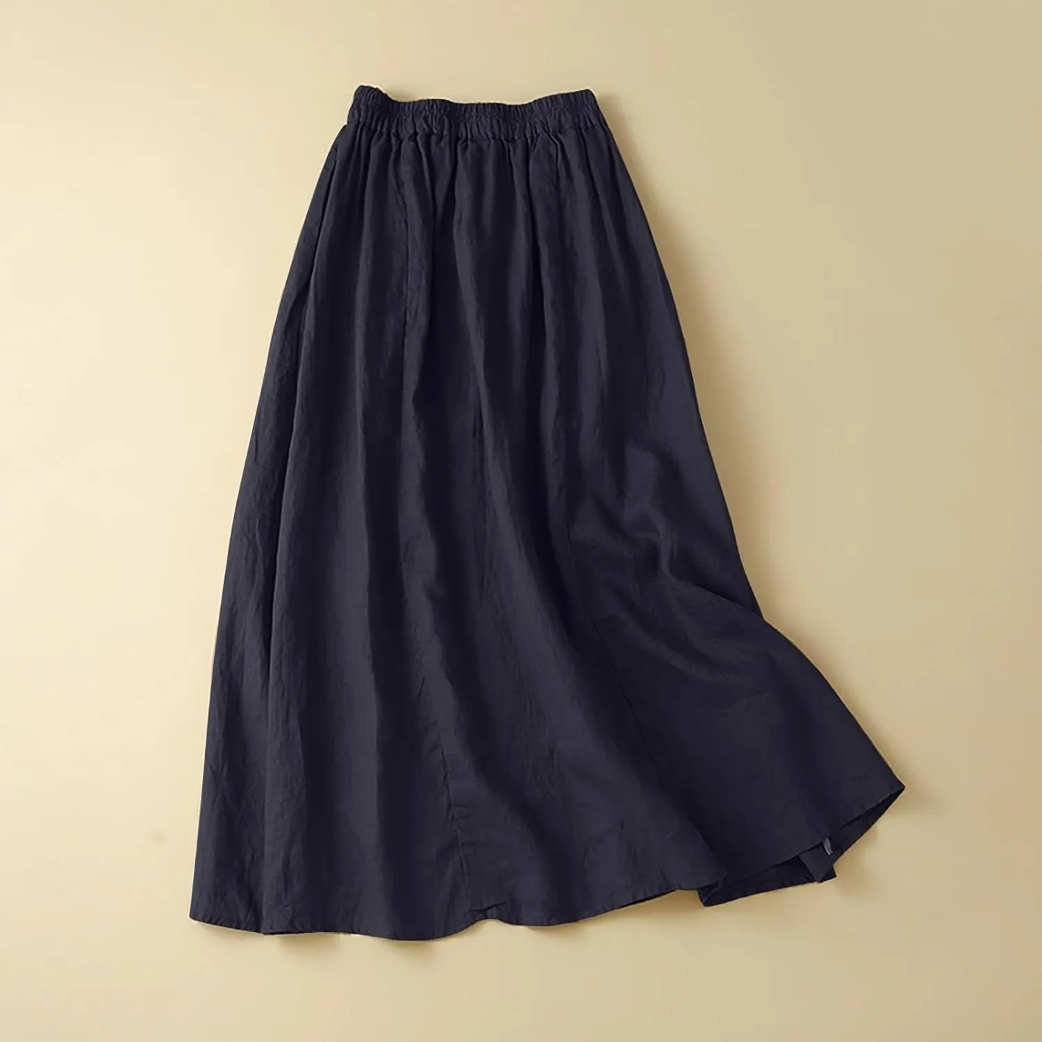 Long Skirts for Women Flowy High Elastic Waist Trendy Pleated A-Line Casual Maxi Skirts for Summer Vacation