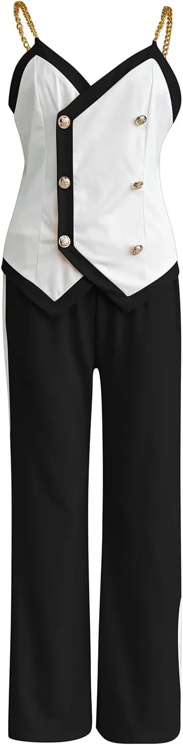 Matching Lounge Sets Women Summer Plus Size Wide Leg Pants Sleeveless Lounge Sets Sexy Cozy Jogger Loungewear Sets