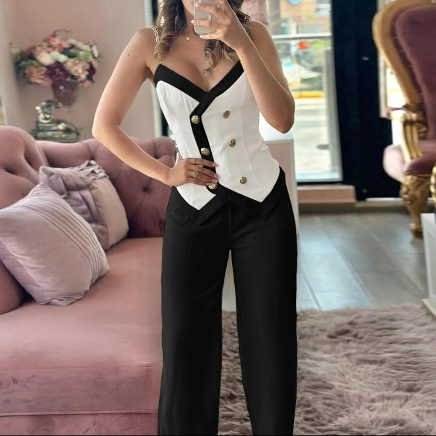 Matching Lounge Sets Women Summer Plus Size Wide Leg Pants Sleeveless Lounge Sets Sexy Cozy Jogger Loungewear Sets