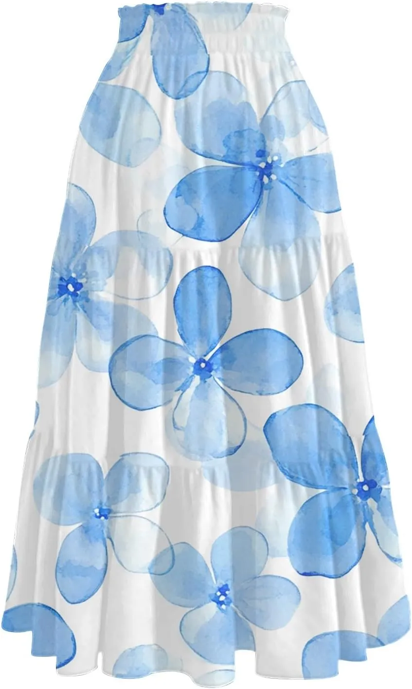 Maxi Skirts for Women 2025 Boho Flowy A-Line High Waist Long Skirt Trendy