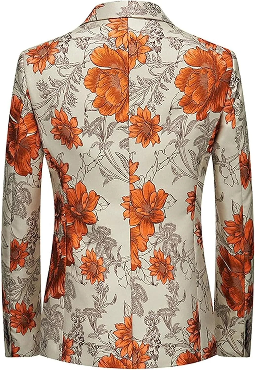 Mens 2 Piece Floral Dress Suit One Button Dinner Tuxedo Jacket & Pants Luxury Printed Wedding Blazer
