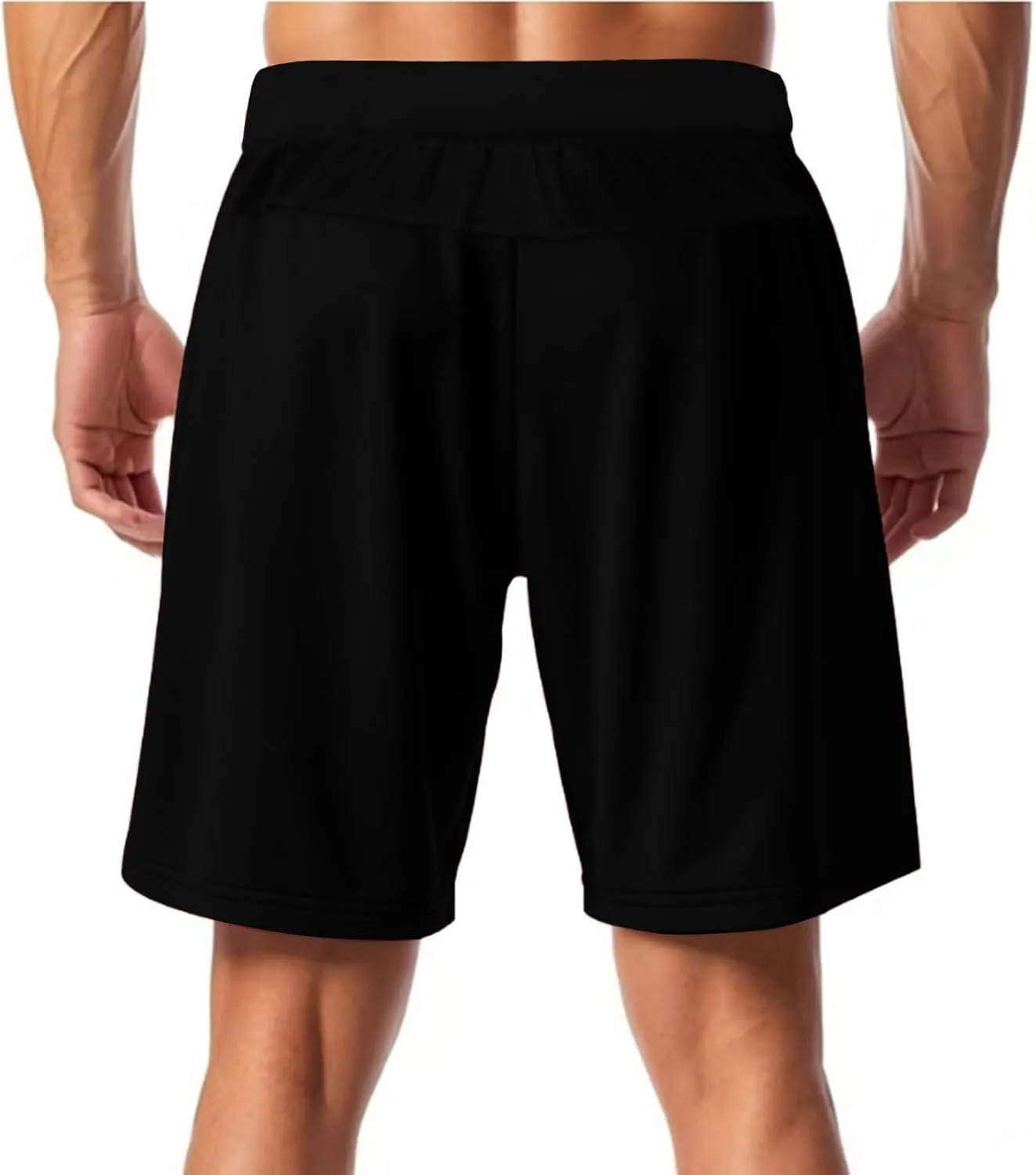 Men's Casual Drawstring Shorts Cotton Linen Loose Fit Breathable Shorts Summer Solid Color Lightweight Sweatpants