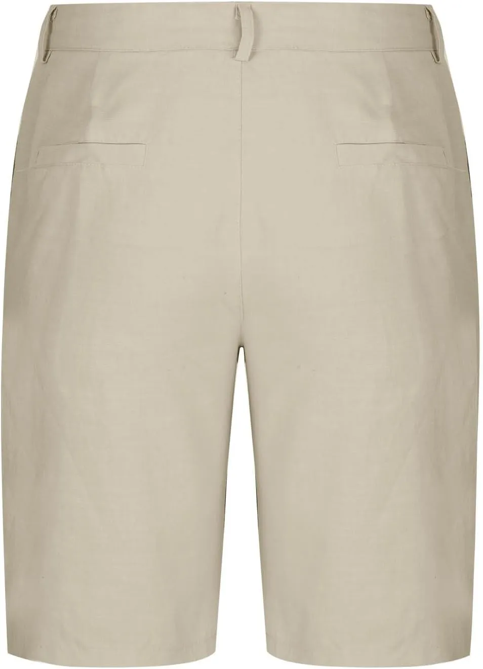 Men's Cotton Linen Shorts Solid Color Casual Pocket Half Shorts Button Zipper Dress Pants with Pockets