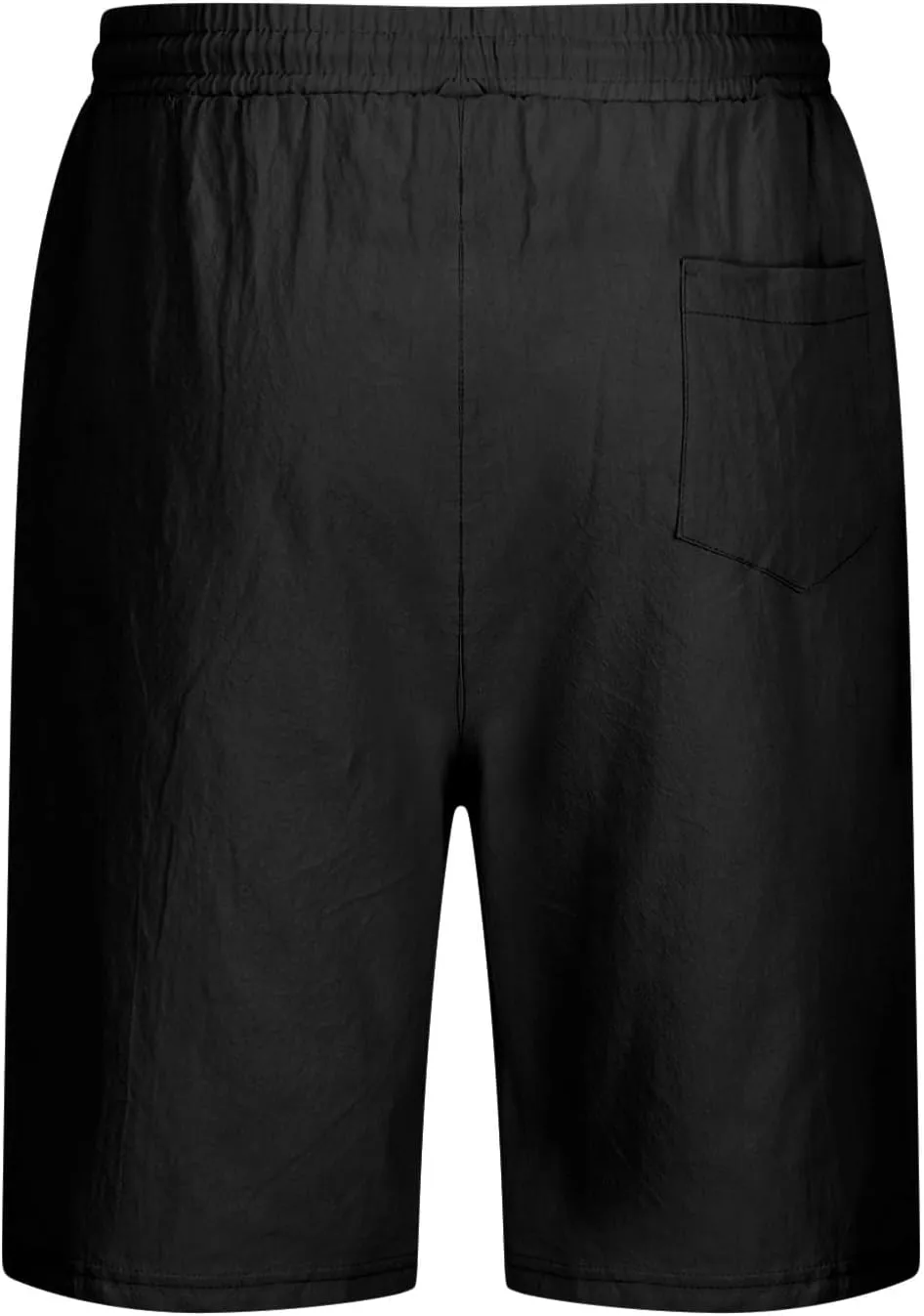 Mens Linen Shorts 2024 Summer Beach Shorts Flat Front Classic Fit 11 Inch Inseam Elastic Waist Shorts Casual Drawstring Short