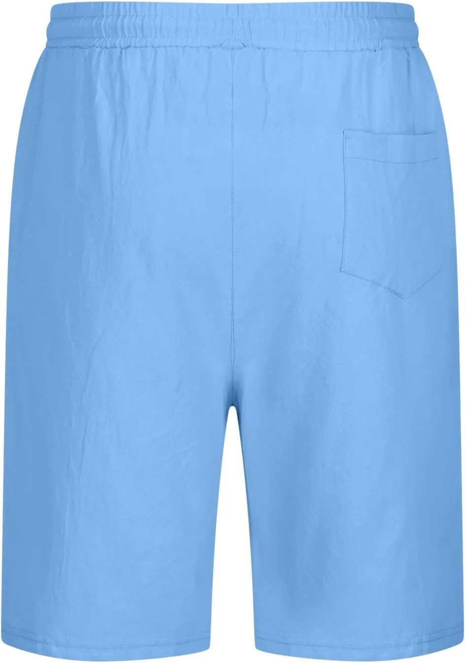 Mens Linen Shorts 2024 Summer Beach Shorts Flat Front Classic Fit 11 Inch Inseam Elastic Waist Shorts Casual Drawstring Short