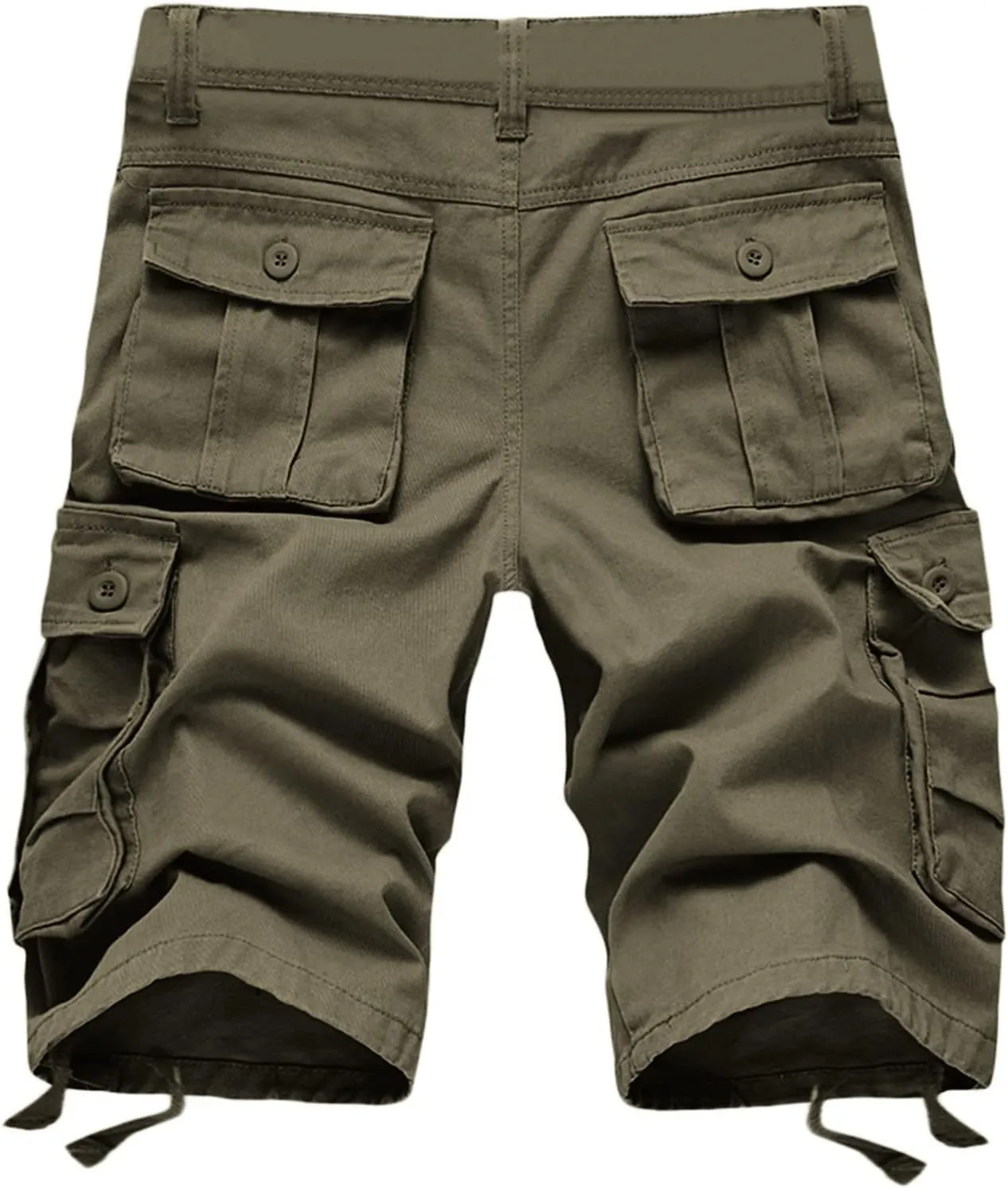 Mens Shorts 6 Inch Inseam Buckle Zipper Multi Pockets Cargo Shorts Regular Big & Tall Solid Work Utility Shorts