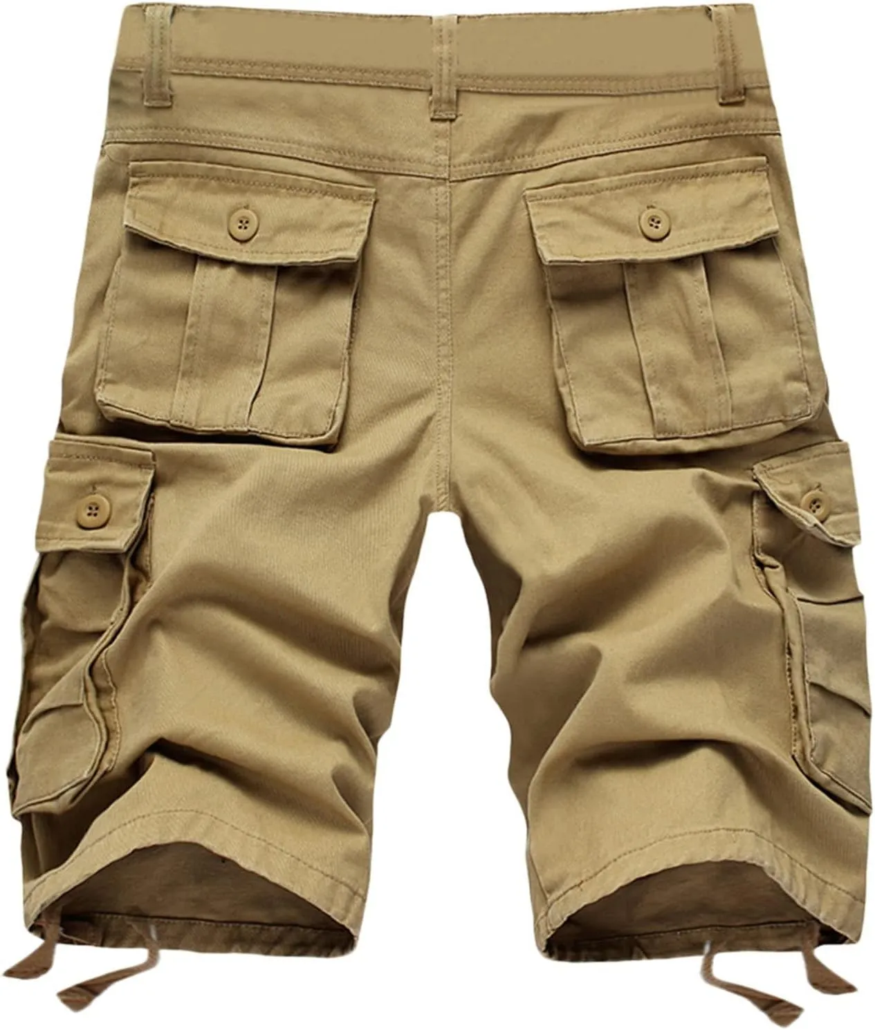 Mens Shorts 6 Inch Inseam Buckle Zipper Multi Pockets Cargo Shorts Regular Big & Tall Solid Work Utility Shorts