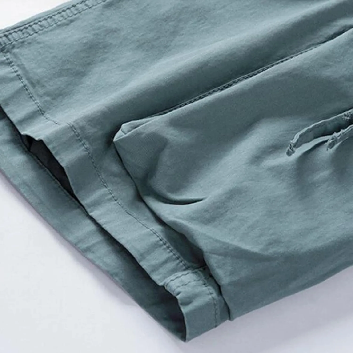 Mens Stretch Shorts Classic Fit Cotton Drawstring Multi Pockets Solid Cargo Shorts Fashion Work Tooling Shorts