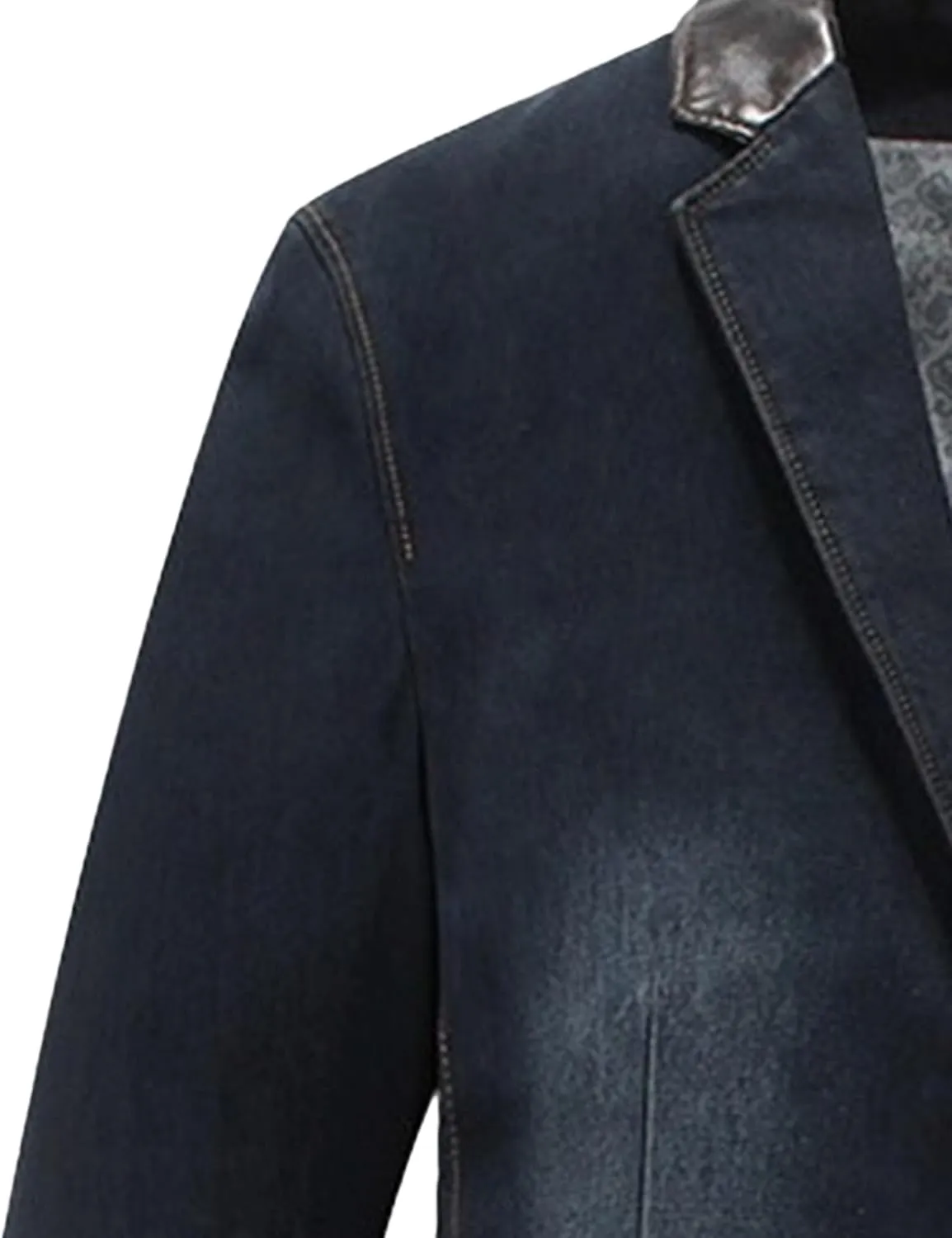 Men's Tailored Slim Denim Blazer Wrinkle Resistant Office Casual Jacket Multiple Color Choices
