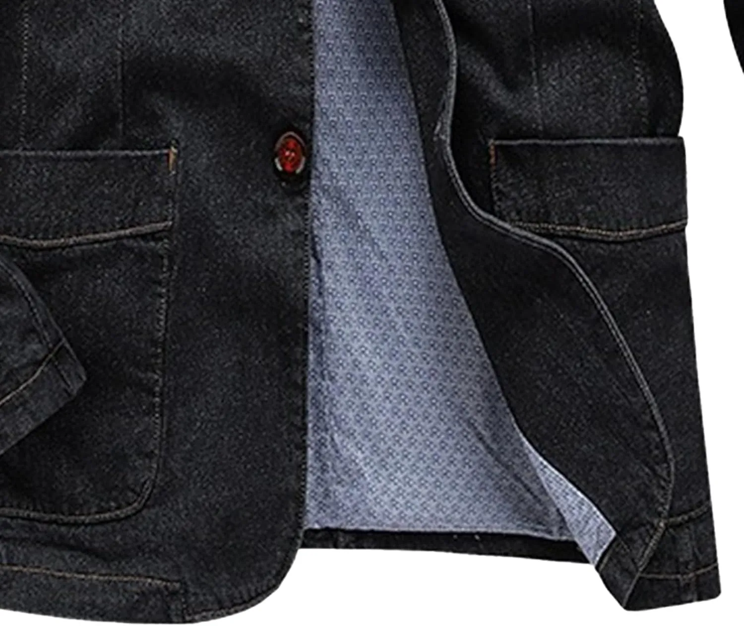 Men's Tailored Slim Denim Blazer Wrinkle Resistant Office Casual Jacket Multiple Color Choices