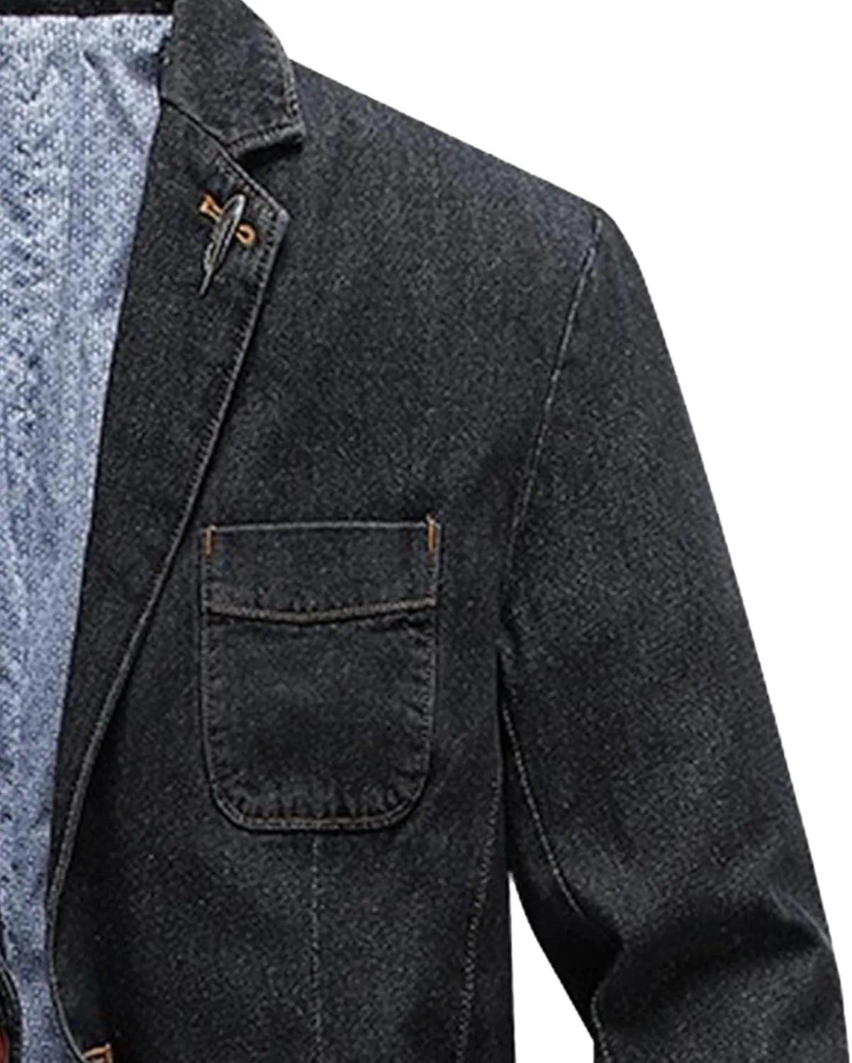 Men's Tailored Slim Denim Blazer Wrinkle Resistant Office Casual Jacket Multiple Color Choices