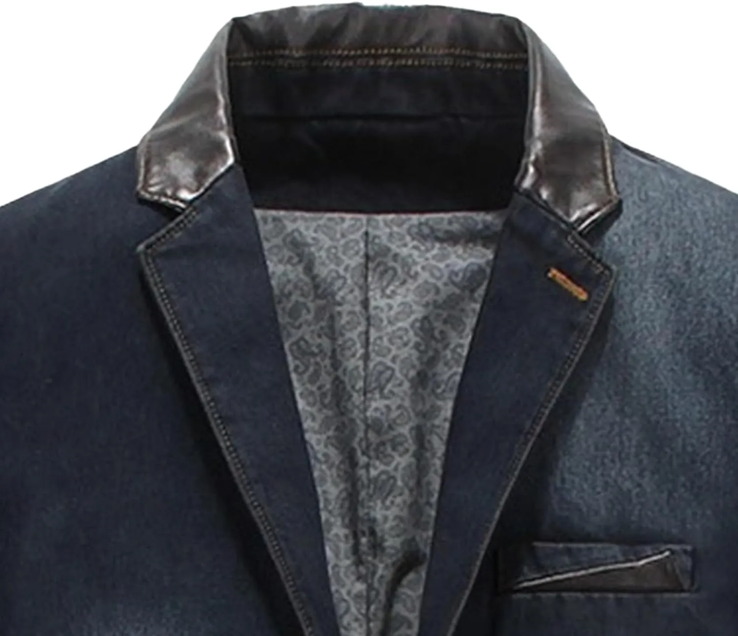 Men's Tailored Slim Denim Blazer Wrinkle Resistant Office Casual Jacket Multiple Color Choices