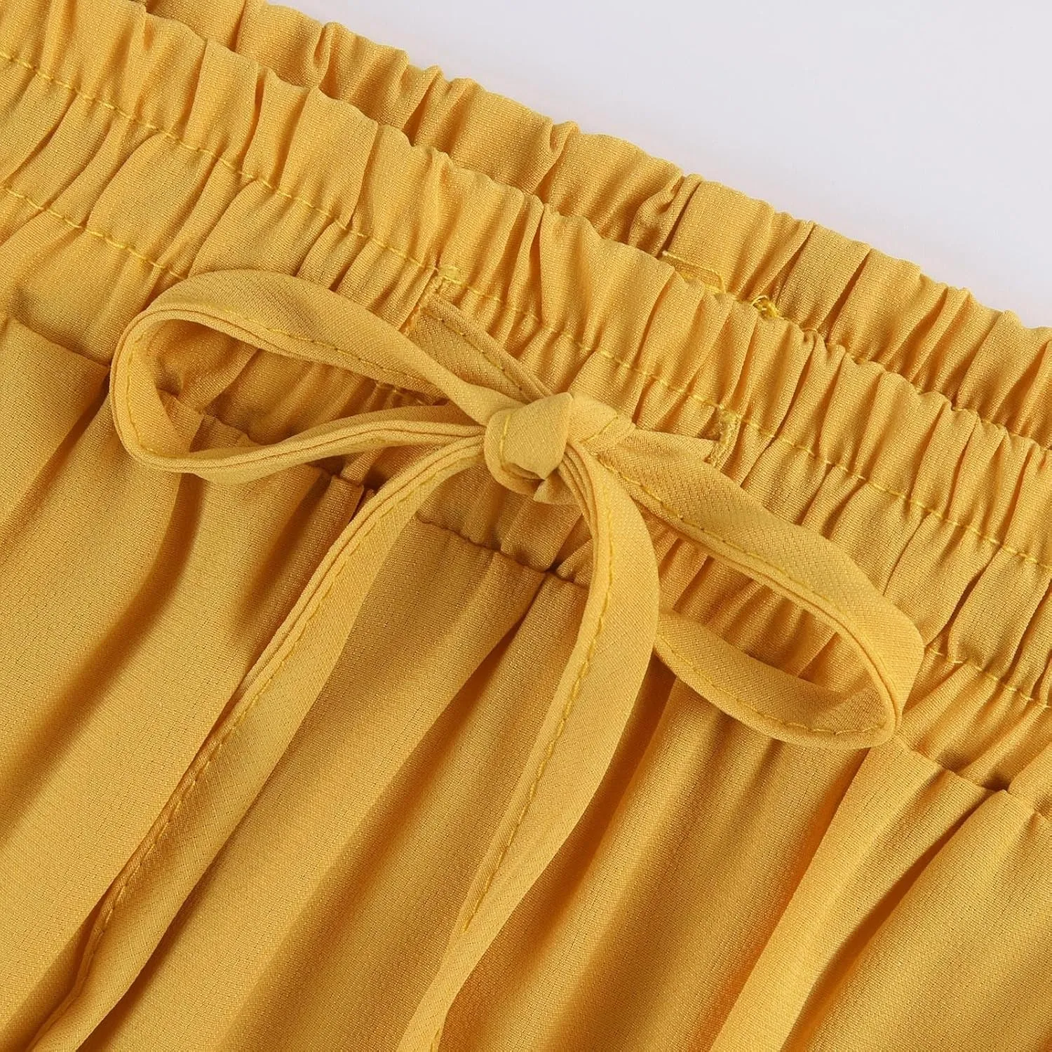 midelxp Pleated Long Skirts for Women Summer Casual Elastic High Waisted Skirts A-Line Flowy Swing Maxi Skirt with Pockets