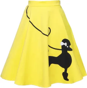 Midi Skirts for Women Summer Trendy High Elastic Waist Loose Pleated A-Line Knee Length Funny Graphic Print Skirts