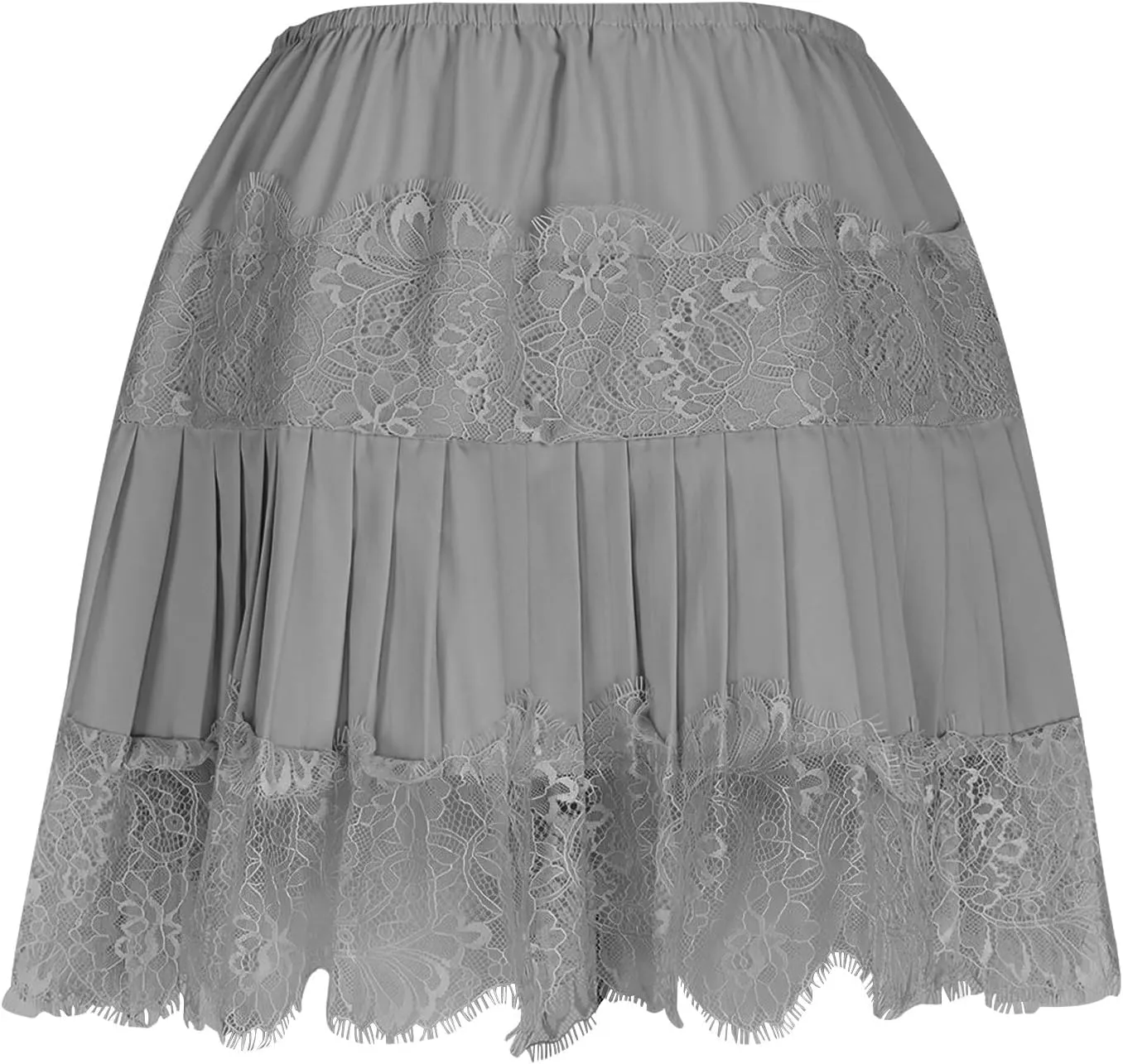 Mini Skirt for Women Summer Elastic Waist Tiered Lace Slip Pleated Short Skirts Casual Fashion Cute Boho Dance Skirt