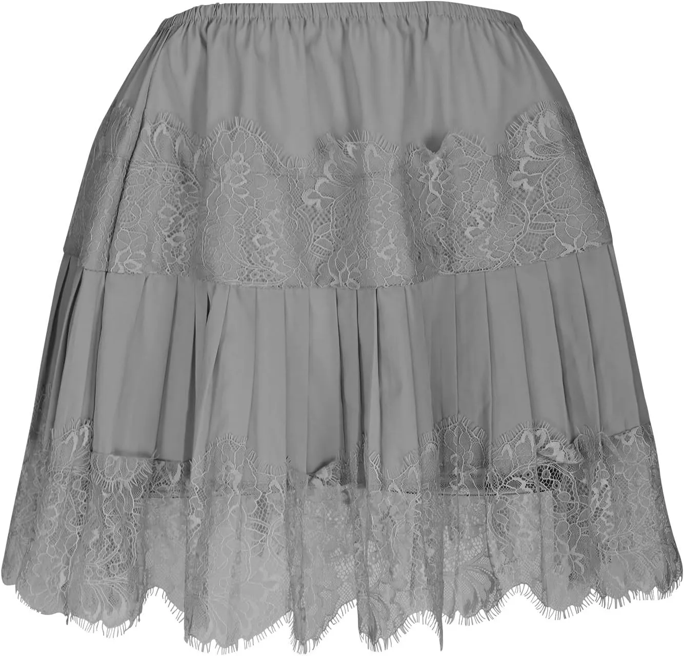 Mini Skirt for Women Summer Elastic Waist Tiered Lace Slip Pleated Short Skirts Casual Fashion Cute Boho Dance Skirt