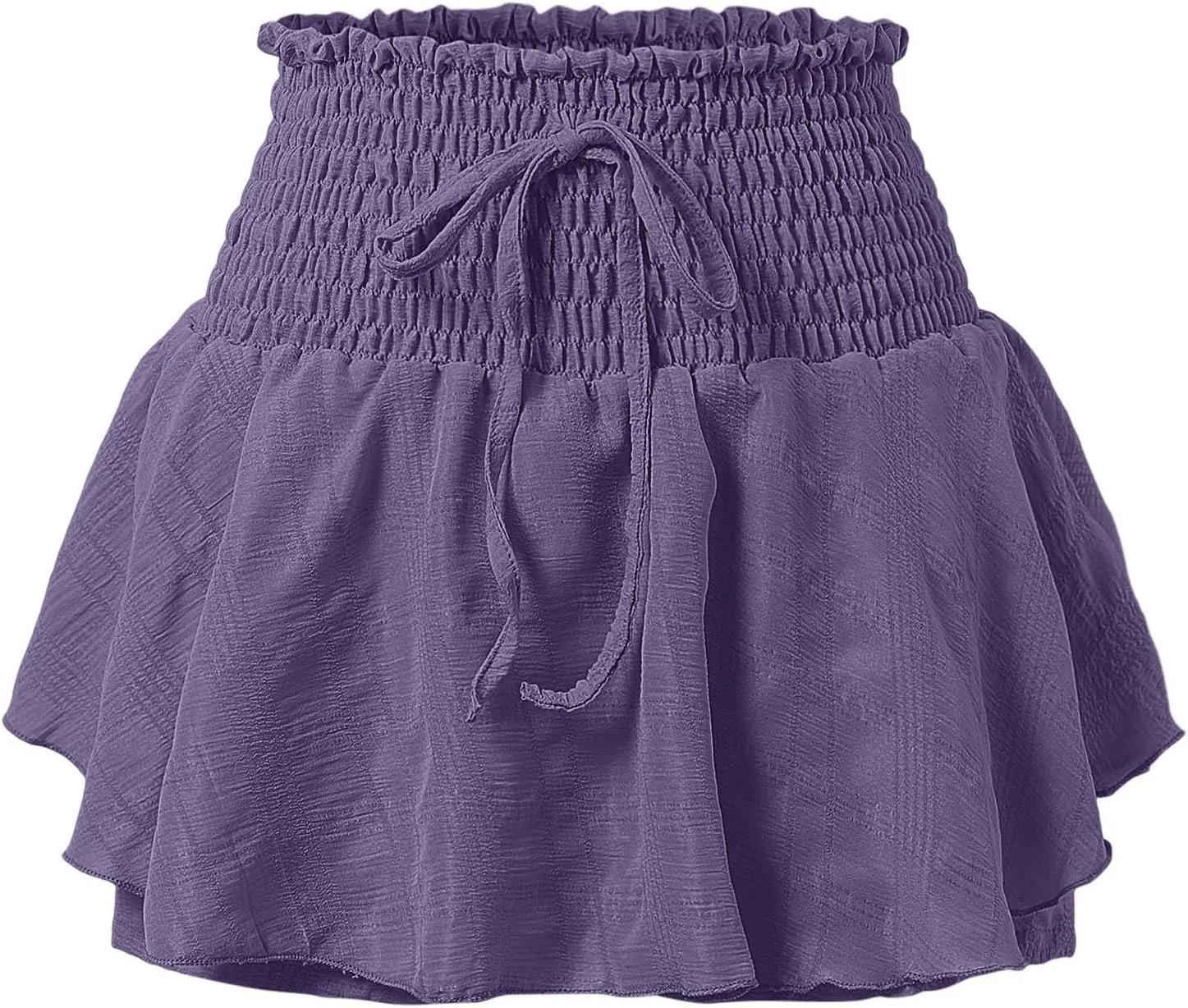 Mini Skirts for Women Summer Boho Cotton Linen Elastic Waist Tiered Ruffle Skorts Vingtage Beach Vacation Skirt