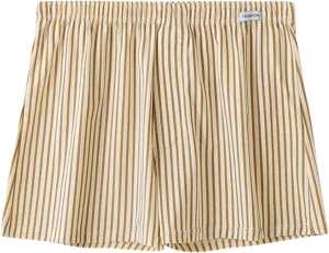 Pajamas Shorts Men Comfy Cotton Shorts Summer Striped Lounge Shorts Elastic Waist Sleepwear Soft Loose Bottom Shorts