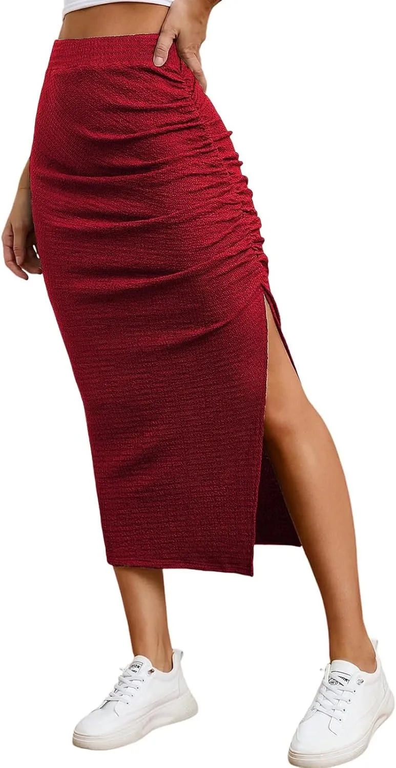 Patchwork Skirt for Women High Waist Boho Maxi Skirt Flowy A-Line Long Skirt