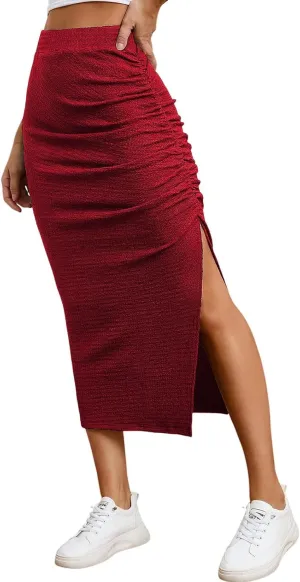 Patchwork Skirt for Women High Waist Boho Maxi Skirt Flowy A-Line Long Skirt