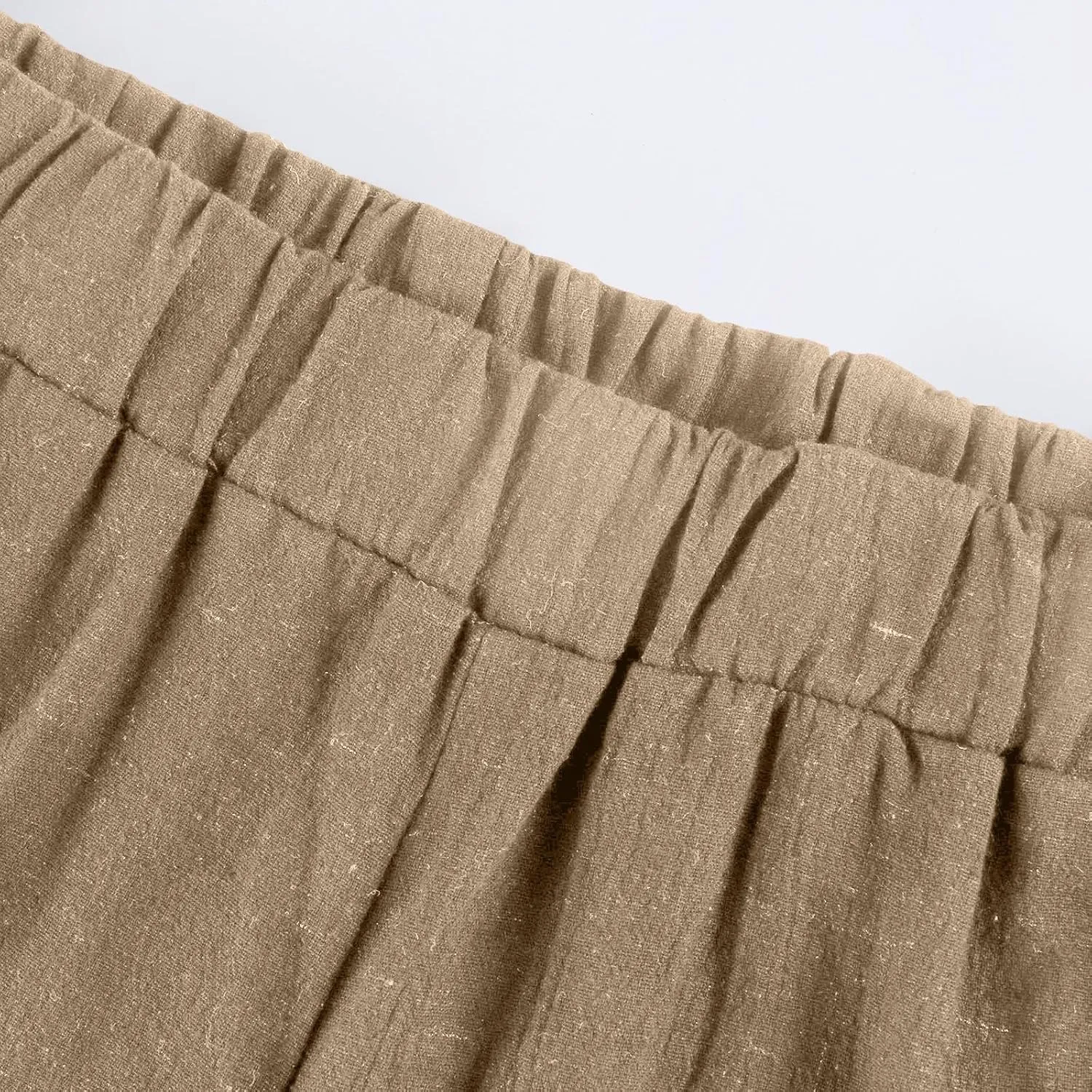 Pedal Pushers for Women Elastic High Waisted Bermuda Shorts Comfy Casual Summer Linen Wide Leg Shorts with Pockets