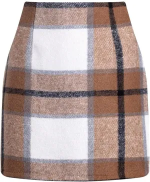 Plaid Skirts for Women Mini Skirts 2025 Aline High Waisted Short Sweater Skirt Pencil Skirt Knee Length