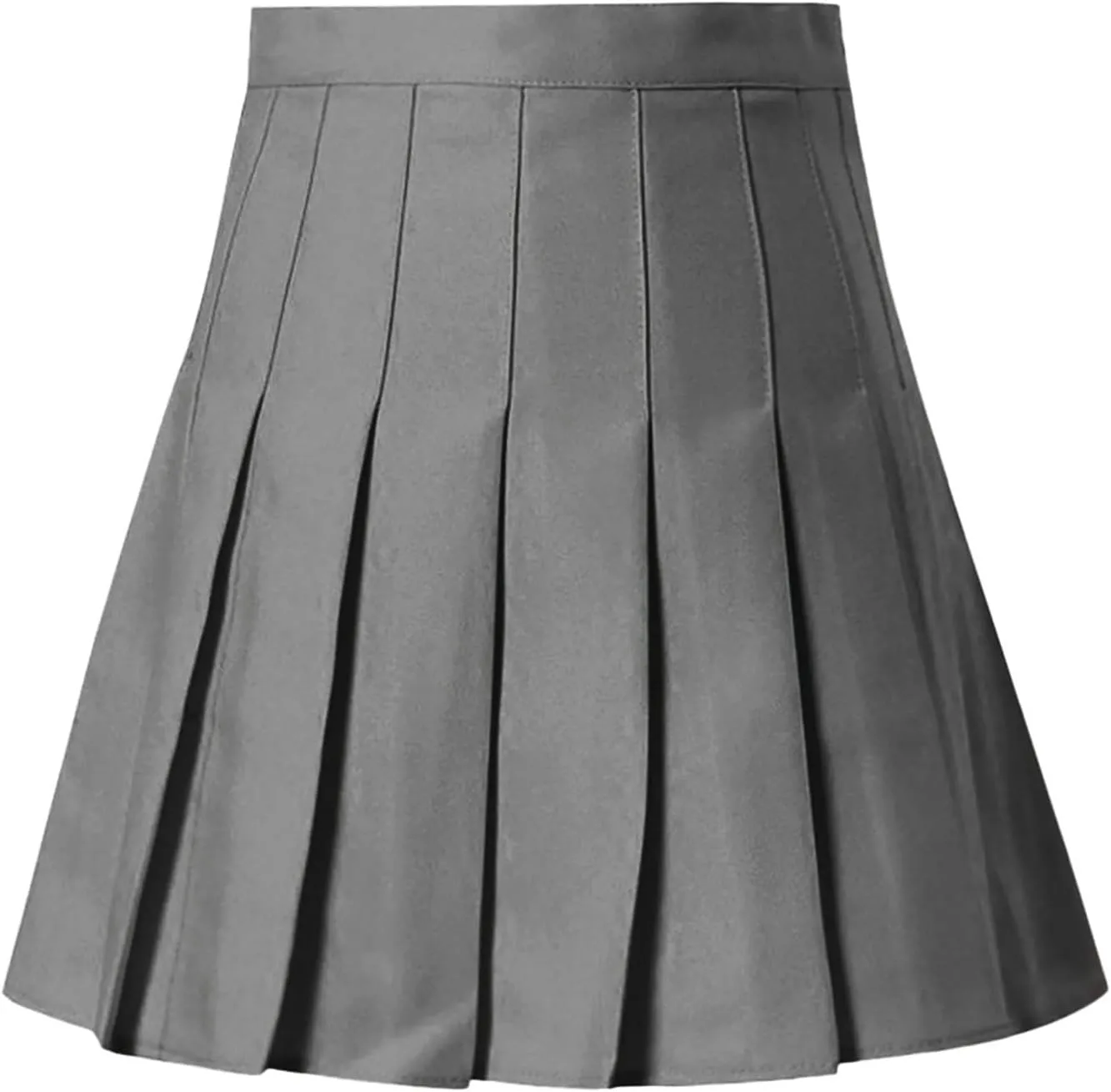 Pleated Skirts for Women,High Waist Pleated A-Line Uniform Mini Skirt Business Casual Work Classic Solid Color Skirt