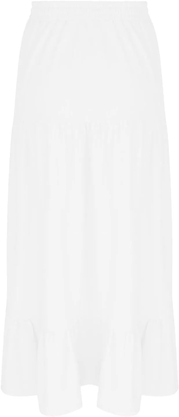 Plus Size Maxi Skirts for Women Summer Boho Flowy Tiered A-Line Skirt Casual Fashion Elastic Waist Pleated Dress