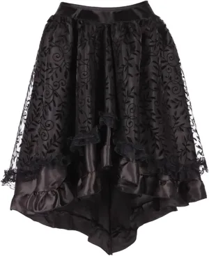 Plus Size Steampunk Costume for Women Hippie Victorian Gothic Vintage Medieval Dress Skirt Zipper Ruched Lace Skirts