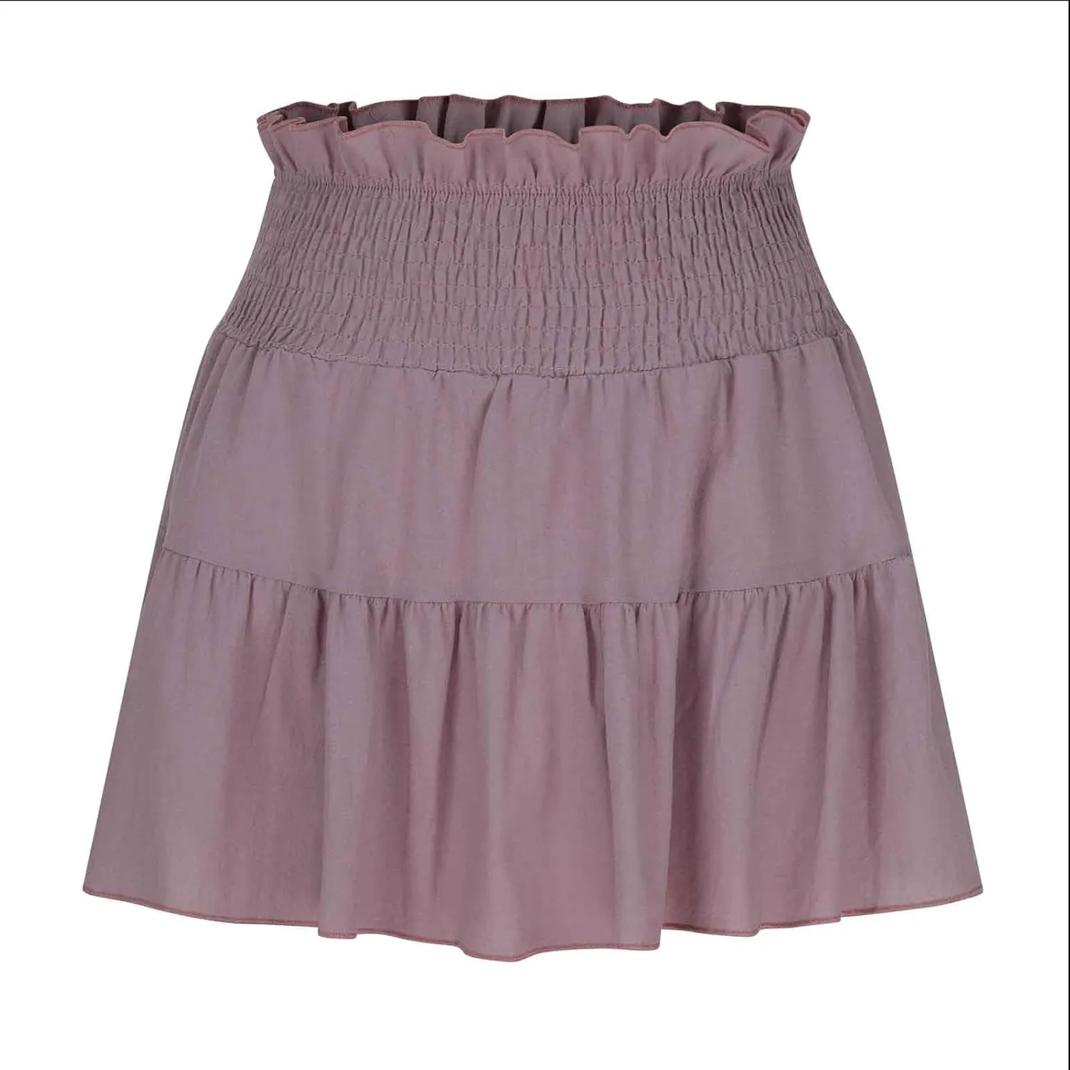 Ruffle Tiered Short Skirt for Women Summer Elastic Waisted Pleated Layer Skirts Casual Trendy Beach Vacation Skirt